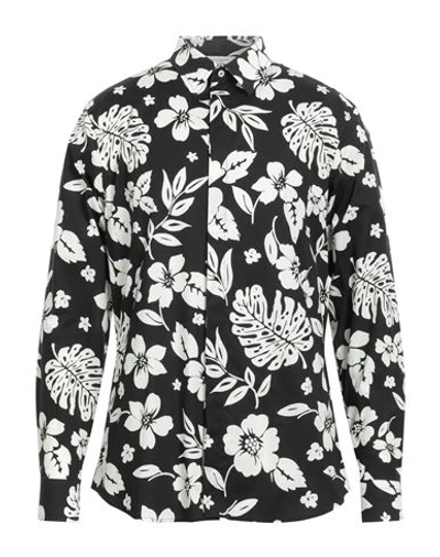 Paolo Pecora Man Shirt Black Size 17 Cotton, Elastane In Black