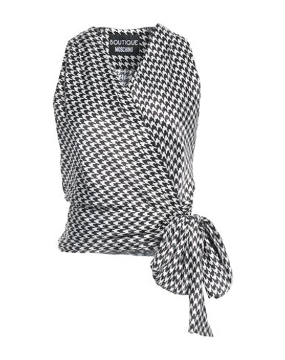 Boutique Moschino Woman Top Black Size 12 Viscose, Silk In Black