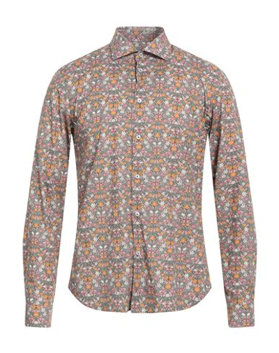 Shop Manuel Ritz Man Shirt Khaki Size 16 ½ Cotton, Elastane In Beige