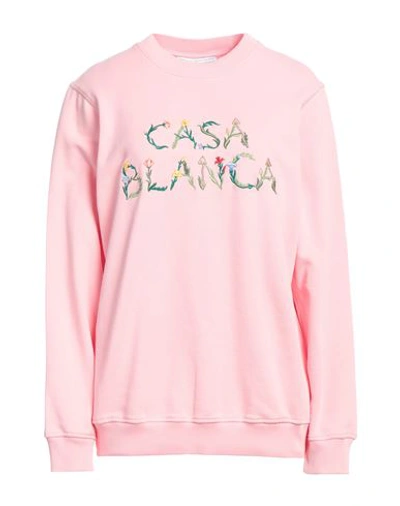 Shop Casablanca Woman Sweatshirt Pink Size Xs Organic Cotton, Polyester