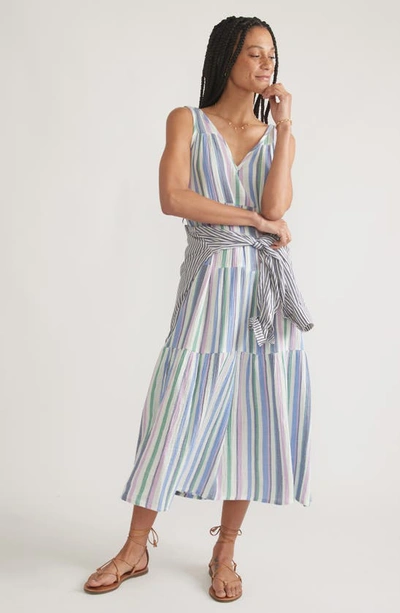 Shop Marine Layer Corrine Stripe Maxi Sundress In Multi Cool Stripe