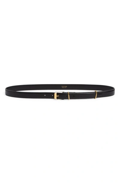 Shop The Row Two-tone Buckle Leather Belt In Black