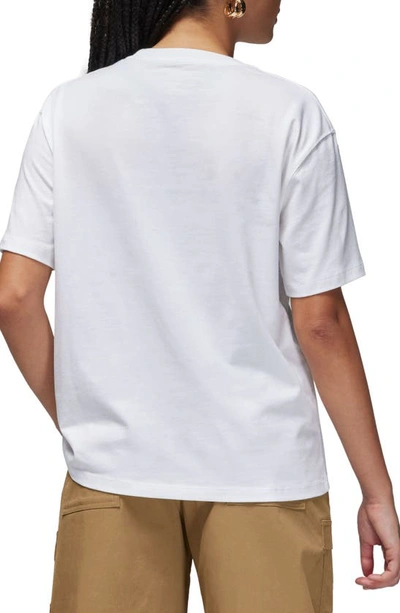 Shop Jordan Essentials Core Embroidered Cotton Graphic T-shirt In White