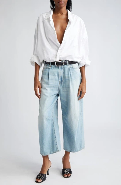 R13 Cropped Cotton Shirt In White