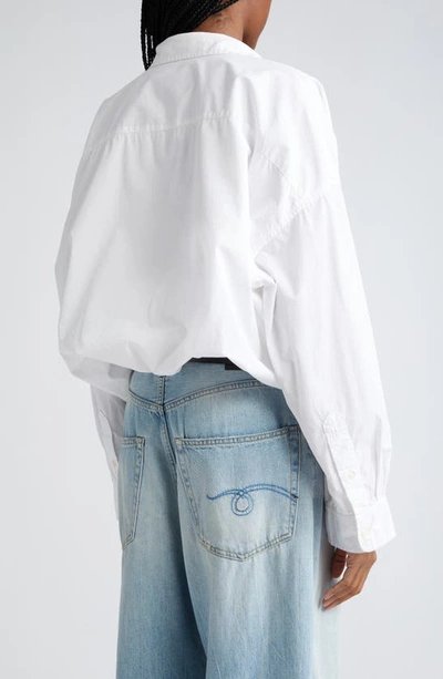 R13 Cropped Cotton Shirt In White