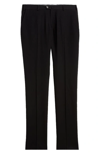 Shop Emporio Armani G-line Flat Front Pants In Solid Black