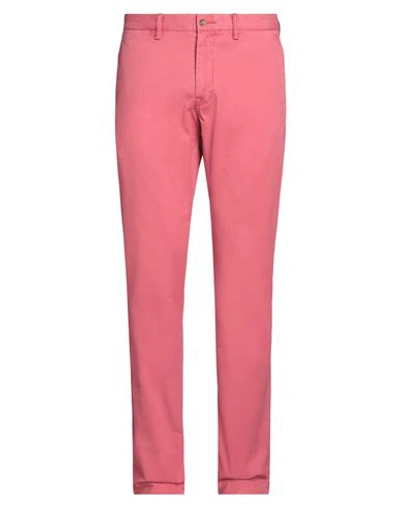 Shop Polo Ralph Lauren Man Pants Coral Size 34w-34l Cotton, Elastane In Red