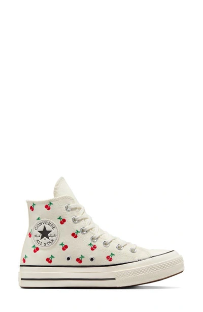 Shop Converse Chuck Taylor® All Star® 70 Embroidered High Top Sneaker In Egret/ Black/ Red