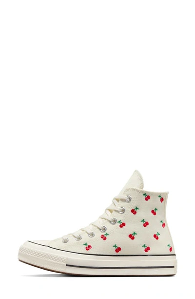 Shop Converse Chuck Taylor® All Star® 70 Embroidered High Top Sneaker In Egret/ Black/ Red