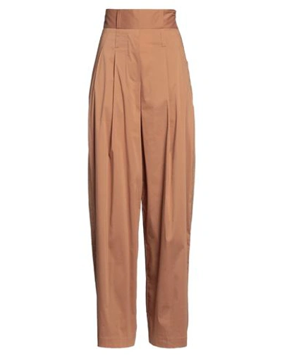 Shop Liviana Conti Woman Pants Camel Size 2 Cotton, Polyamide, Elastane In Beige