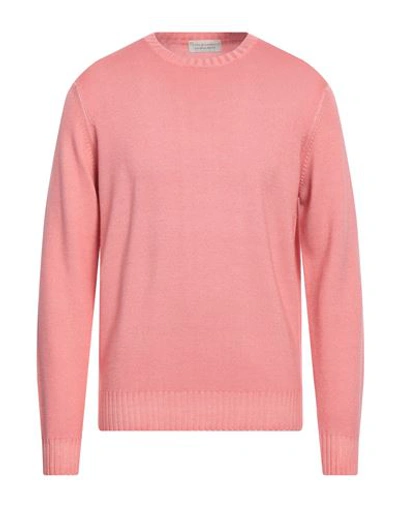 Shop Filippo De Laurentiis Man Sweater Salmon Pink Size 44 Merino Wool