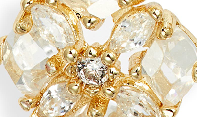 Shop Kendra Scott Dira Cubic Zirconia Drop Huggie Hoop Earrings In Gold White Crystal