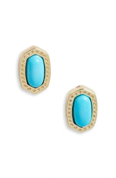 Shop Kendra Scott Ellie Mini Stud Earrings In Gold Turquoise