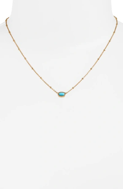 Shop Kendra Scott Elisa Mini Pendant Necklace In Gold Turquoise