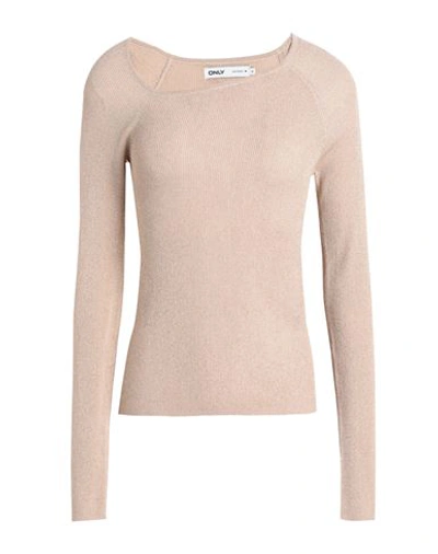 Shop Only Woman Sweater Beige Size Xl Viscose, Metallic Fiber