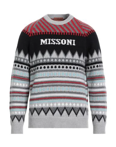 Shop Missoni Man Sweater Light Grey Size 42 Wool, Mohair Wool, Polyamide