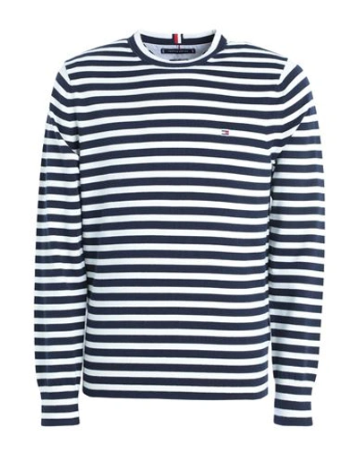 Tommy Hilfiger Man Sweater Midnight Blue Size L Cotton, Polyester In Blue