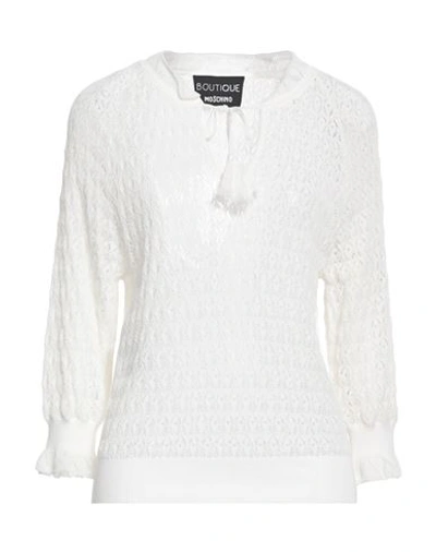 Shop Boutique Moschino Woman Sweater Off White Size 10 Cotton, Polyamide