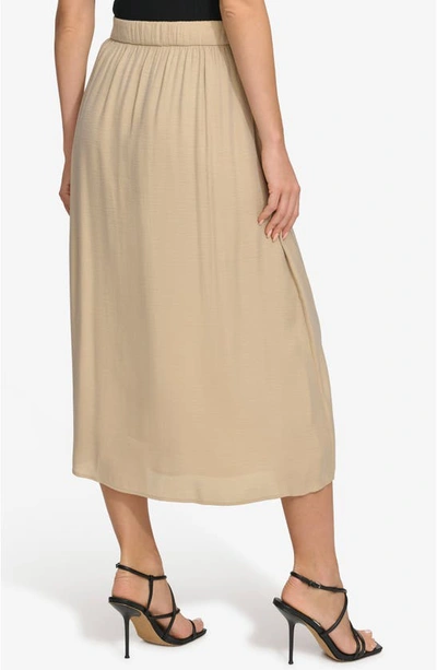 Shop Dkny Organza Cargo Midi Skirt In Sandalwood