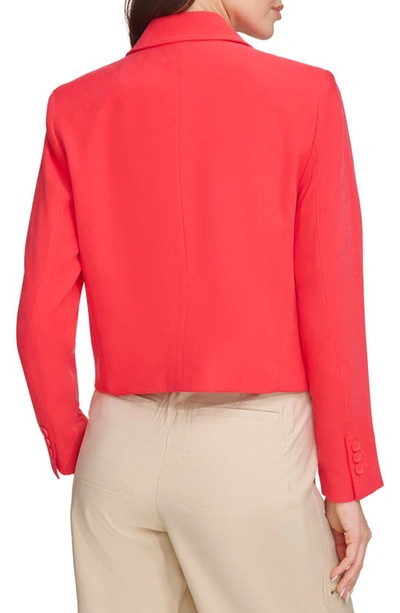 Shop Dkny Two-button Crop Blazer In Flame