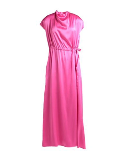 Shop Alysi Woman Maxi Dress Fuchsia Size 4 Acetate, Viscose In Pink