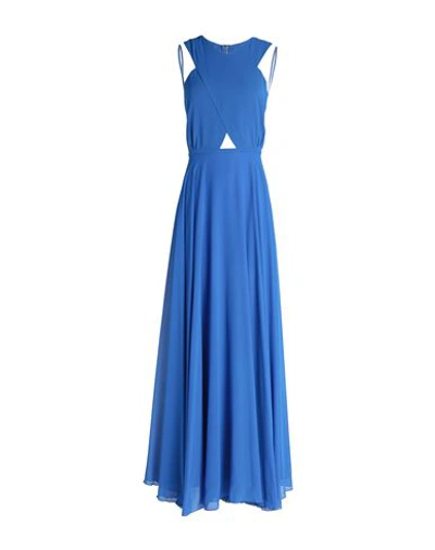 Shop Lanacaprina Woman Maxi Dress Blue Size 12 Polyester