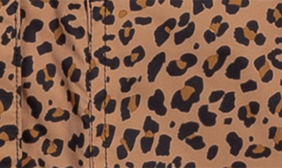 Shop Miles The Label Kids' Leopard Print Hooded Windbreaker Jacket In Camel