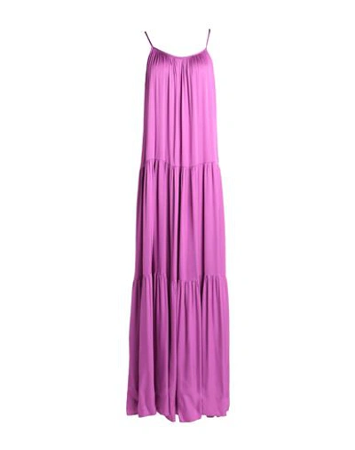 Shop Vicolo Woman Maxi Dress Mauve Size Onesize Viscose In Purple
