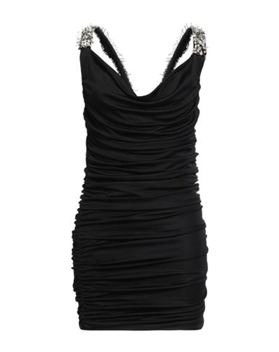 Shop Pinko Woman Mini Dress Black Size S Viscose, Cotton, Elastane