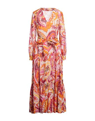 Shop Twinset Woman Maxi Dress Mandarin Size 10 Cotton