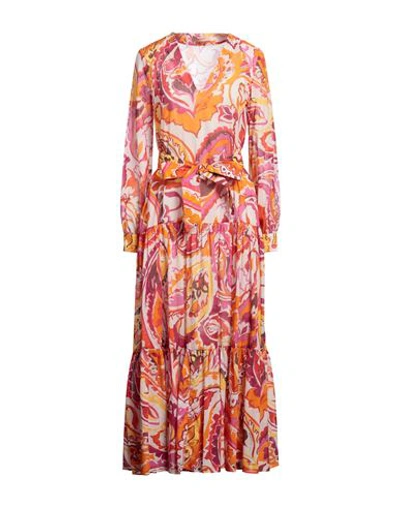 Twinset Woman Maxi Dress Mandarin Size 10 Cotton In Mandarin