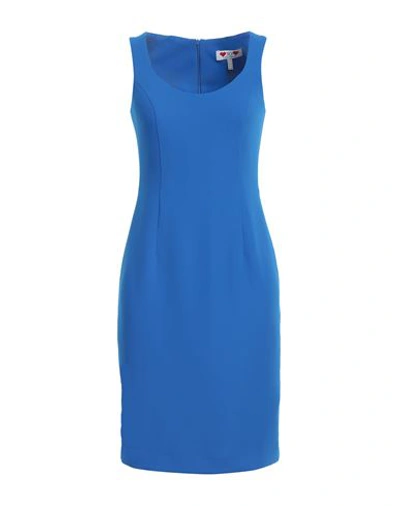 Shop Gai Mattiolo Woman Midi Dress Bright Blue Size 12 Polyester