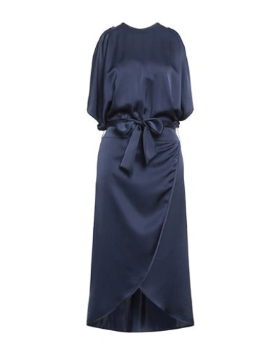 Shop Eleventy Woman Midi Dress Midnight Blue Size 6 Triacetate, Cupro