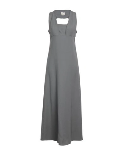 Shop Alysi Woman Maxi Dress Grey Size 8 Viscose, Cotton, Elastane