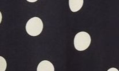 Shop Stella Mccartney Polka Dot Satin Drawstring Pants In Black/ Cream