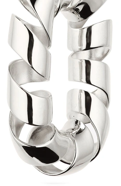 Shop Rabanne Extralarge Link Twist Earrings In Silver