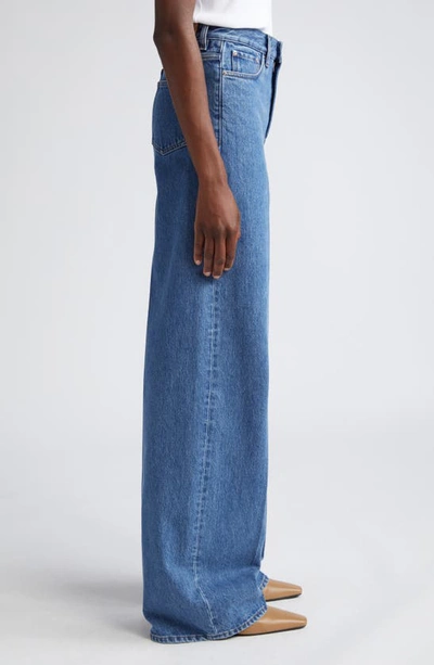 Shop Totême Wide Leg Organic Cotton Jeans In Vibrant Blue
