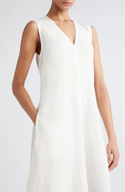 Shop Totême Fluid V-neck A-line Maxi Dress In Off White