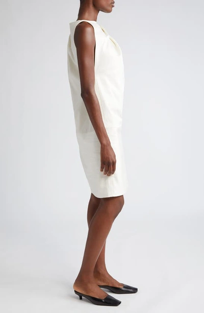 Totême Toteme Shoulder Twist Dress In Ecru