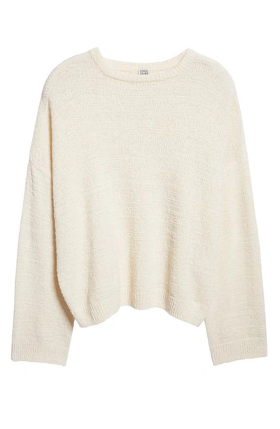 Shop Totême Oversize Cotton Blend Chenille Sweater In Cream