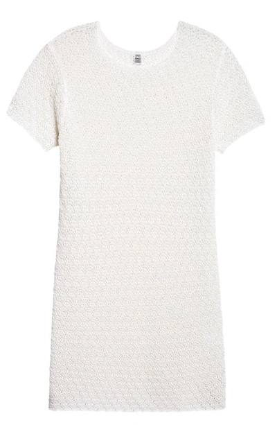 Shop Totême Crochet Knit Top In Off White