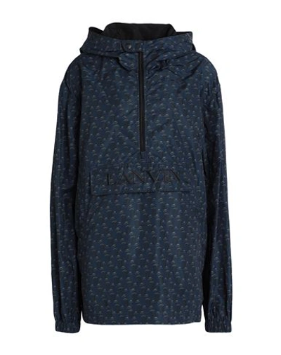 Shop Lanvin Woman Jacket Midnight Blue Size S Polyester
