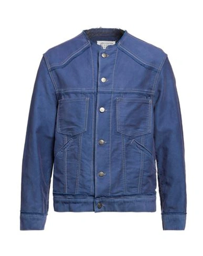 Shop Maison Margiela Man Jacket Pastel Blue Size 40 Cotton