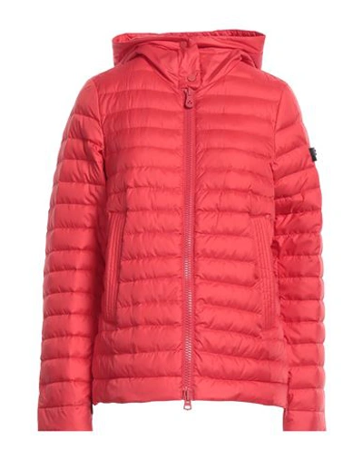 Shop Peuterey Woman Puffer Tomato Red Size 10 Polyester