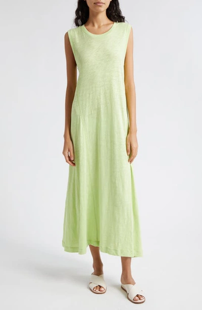 Shop Atm Anthony Thomas Melillo Sleeveless Slub Jersey Dress In Matcha