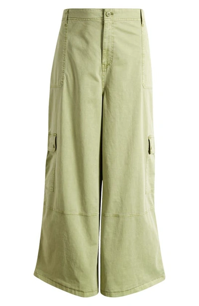 Shop Bp. Twill Wide Leg Cargo Pants In Olive Fir