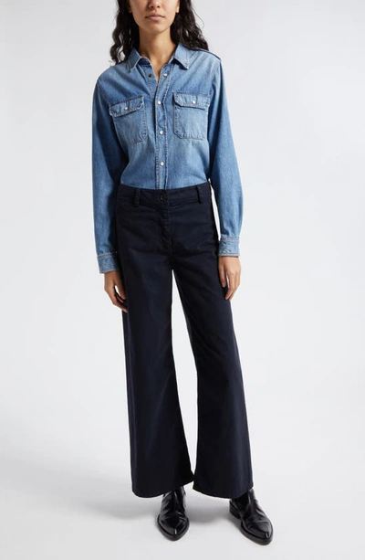 Nili Lotan Megan Wide Leg Pants In Midnight
