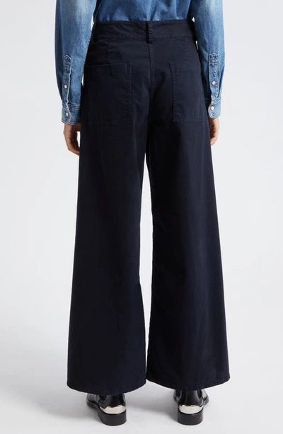 Shop Nili Lotan Megan Wide Leg Pants In Midnight