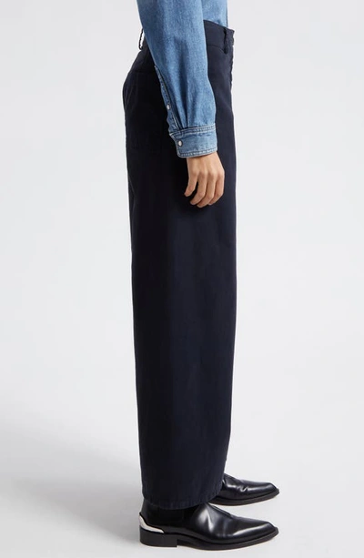 Shop Nili Lotan Megan Wide Leg Pants In Midnight