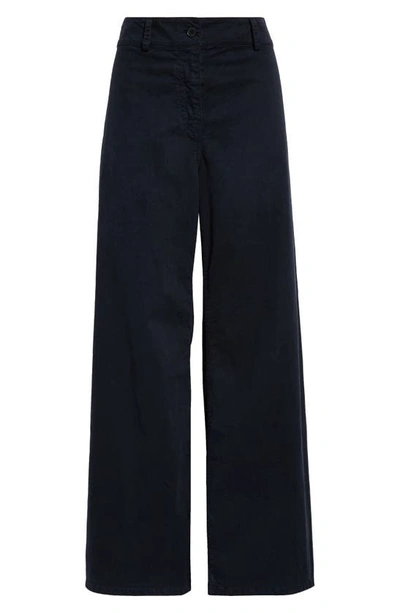 Shop Nili Lotan Megan Wide Leg Pants In Midnight